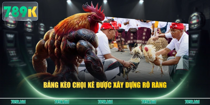 Bảng kèo chọi kê được xây dựng rõ ràng